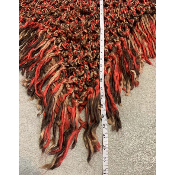 Lpogee Worldover Poncho Womens Small Multicolor Open Chunky Knit Festival Poncho - Picture 11 of 11